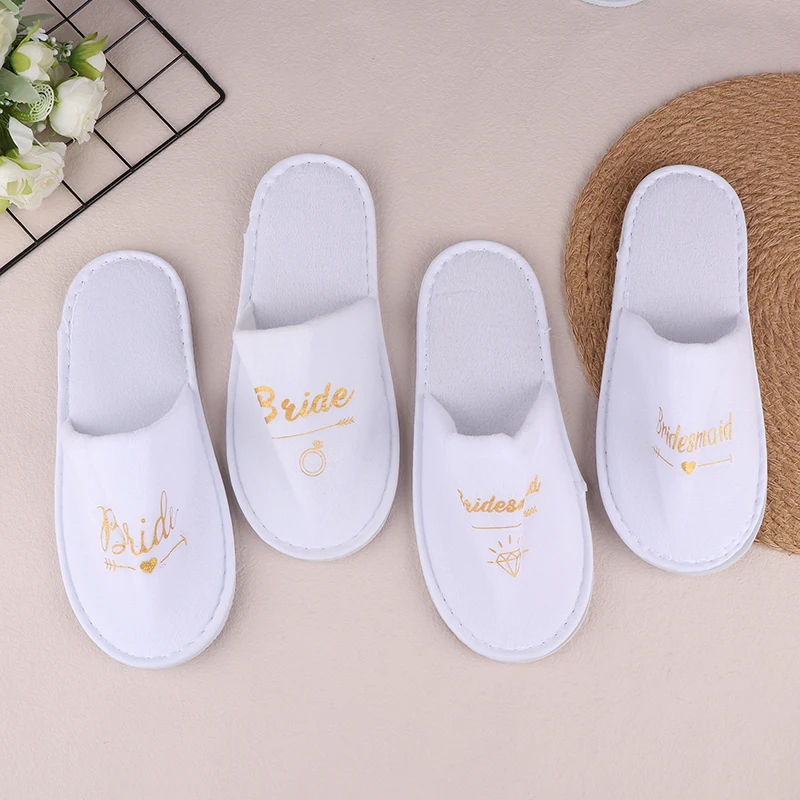 A Pair Of Disposable Bridal Slippers Bachelorette Party Supplies Bridesmaid Disposable Slippers Bridal Shower Bridesmaid Gifts