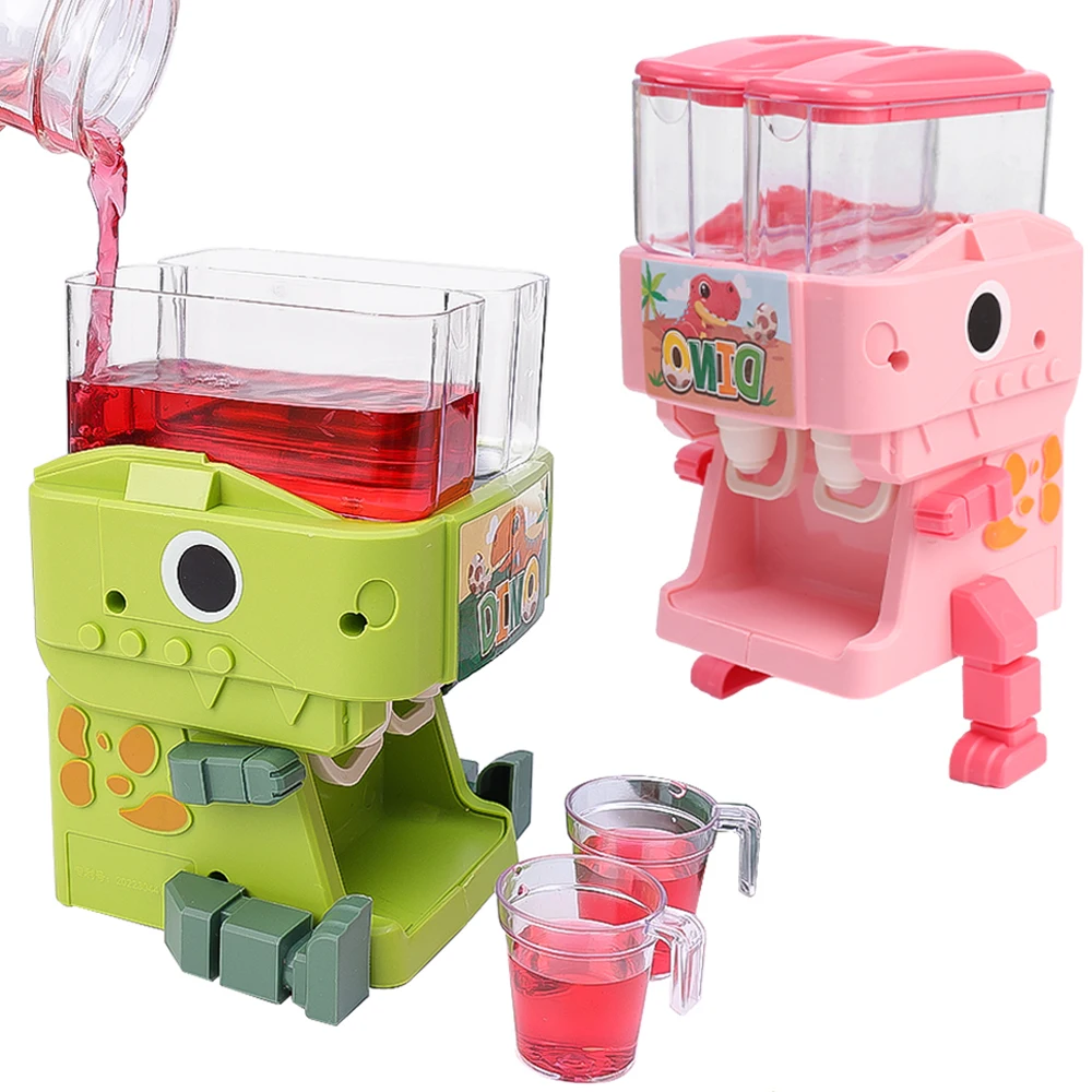 Mini Kids Dinosaur Double Water Dispenser Toys Simulation Household Appliances Can Water Small Children's Beverage Machine Gift