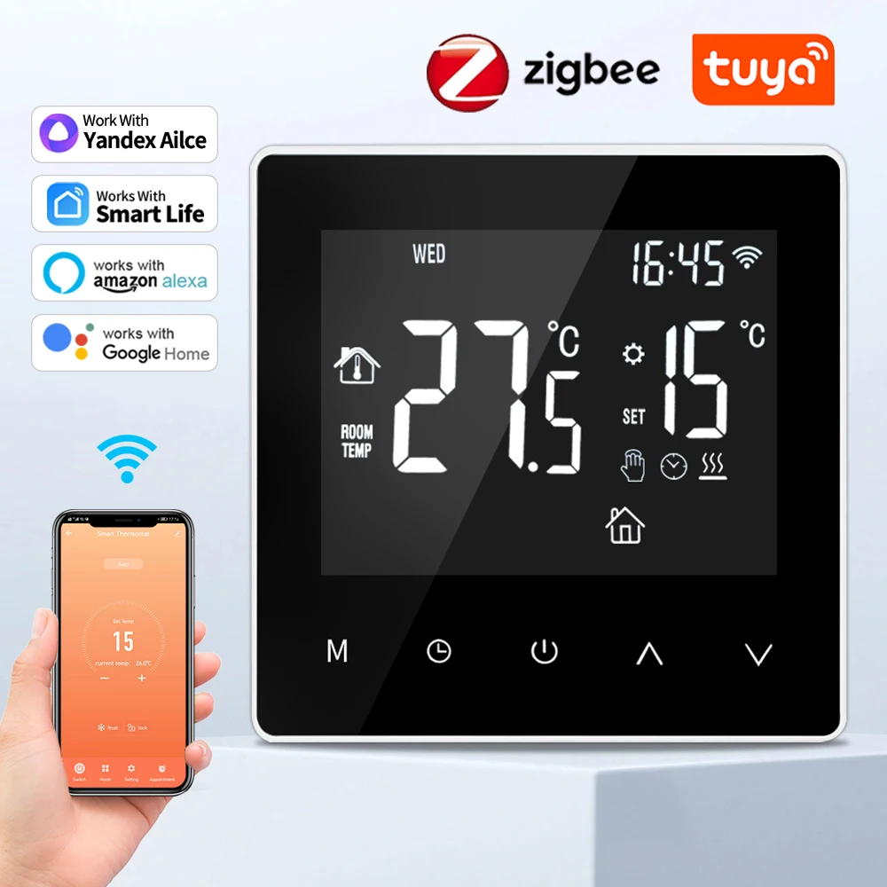 

Умный термостат tuya для теплого пола, Wi-Fi, с пультом ДУ