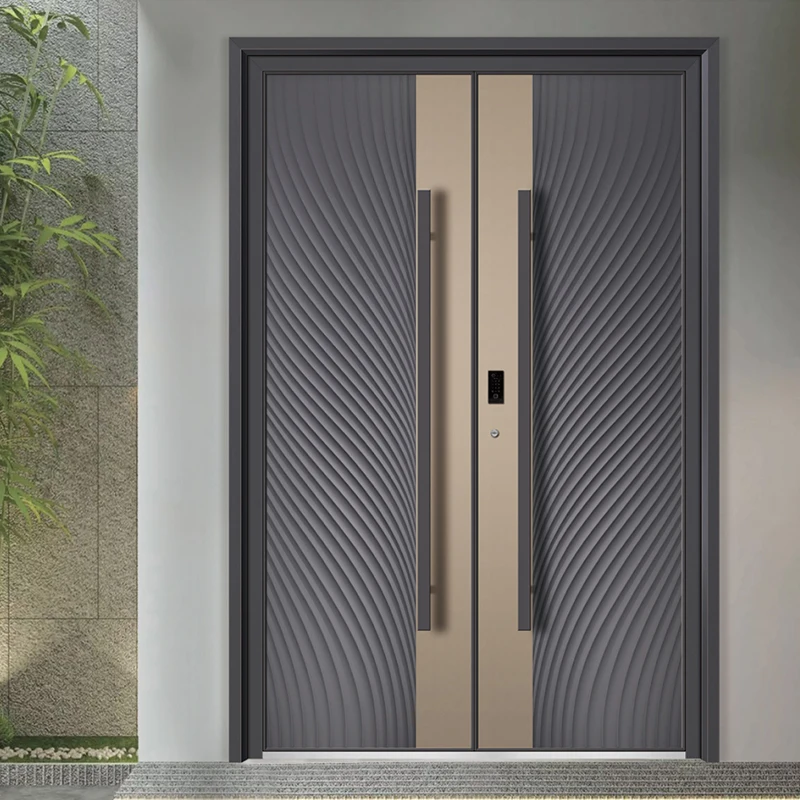 Modern Luxury Aluminum Alloy Anti-Theft Door Customized Design Best Quality New Entry Living Room VillaCustomizable
