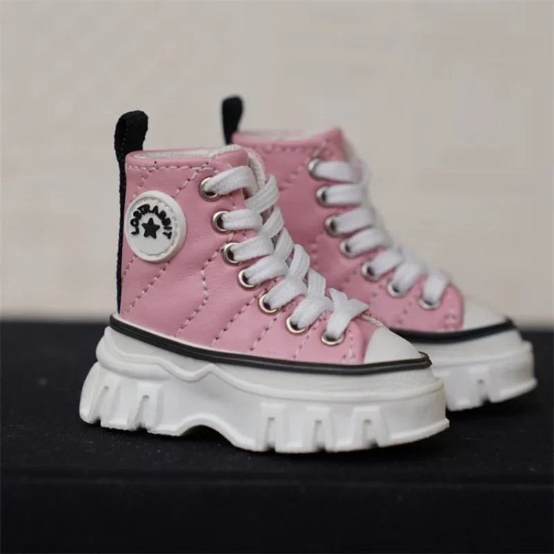 Buty dla lalek BJD dla lalek 1/4, buty codzienne MSD MDD, czarne, białe, niebieskie, różowe, wysokie trampki, akcesoria dla lalek, prezent DIY