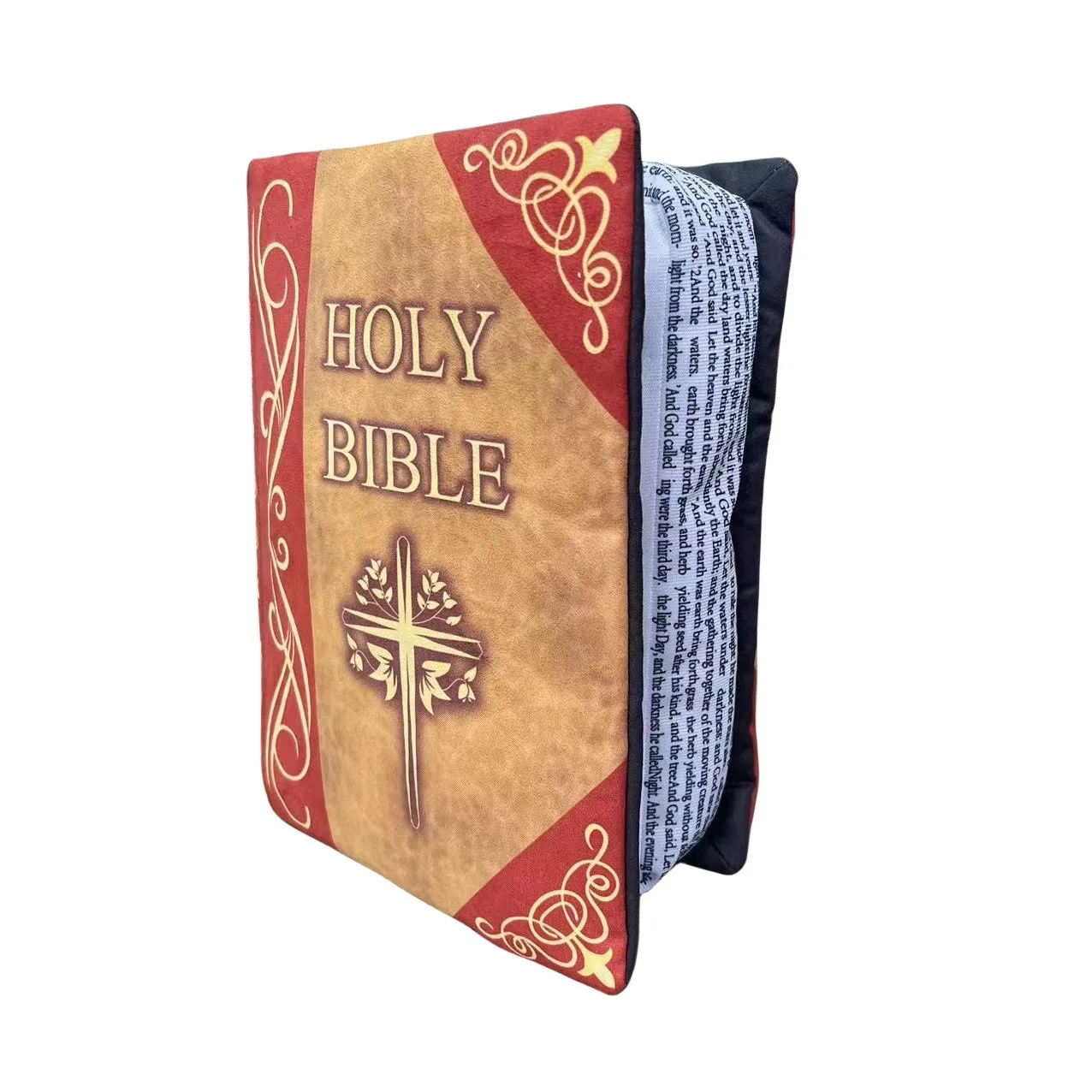 Holy Bible Pillow Openable Book Plush Toy Soft Plushies Book Pillow Cushion Bible Toys Christian Gift For Kids Book Plush Pillow