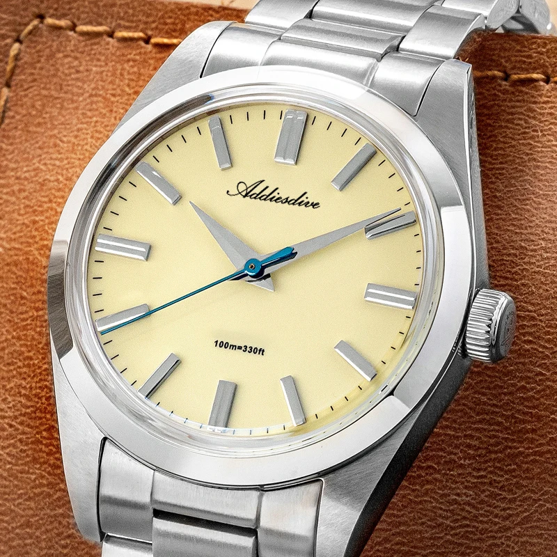 

ADDIESDIVE Men's Quartz Watches Luxury Stainless Steel Wristwatch Bubble Mirror Glass Waterproof Dive Sport Leisure Analog Watch