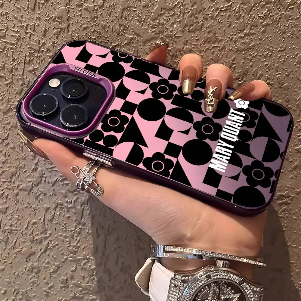 INS M-Mary Q-Quant جراب هاتف آيفون 17 16 15 14 13 12 11 برو ماكس الهواء متعدد الألوان ماتي ليزر معدني أورورا فوندا #5