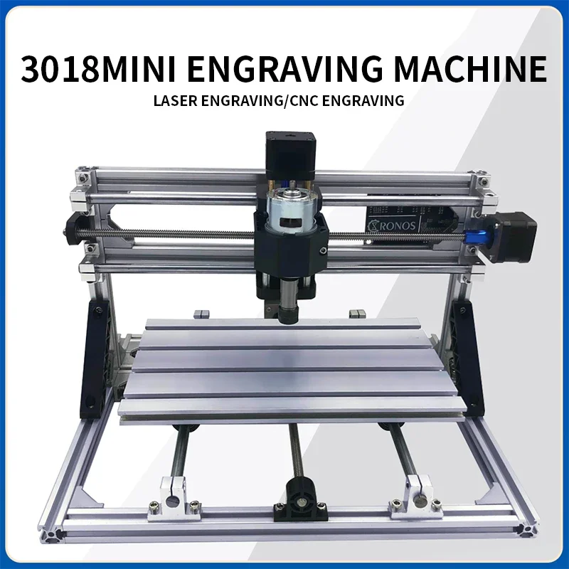 Small CNC Laser Stainless Steel Desktop Engraving Machine 3018 CNC Spindle Metal Surface Engraving Machine Woodworking Engraving