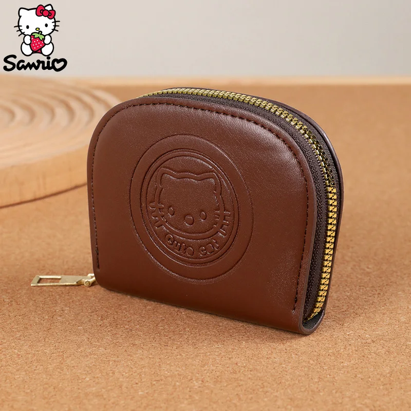 Kawaii Sanrio Hello Kitty Coin Purse Retro Card Bag Fashion Zipper Id Bag Storage Bag Carrying Mini Wallet Women Gift Girl Toy