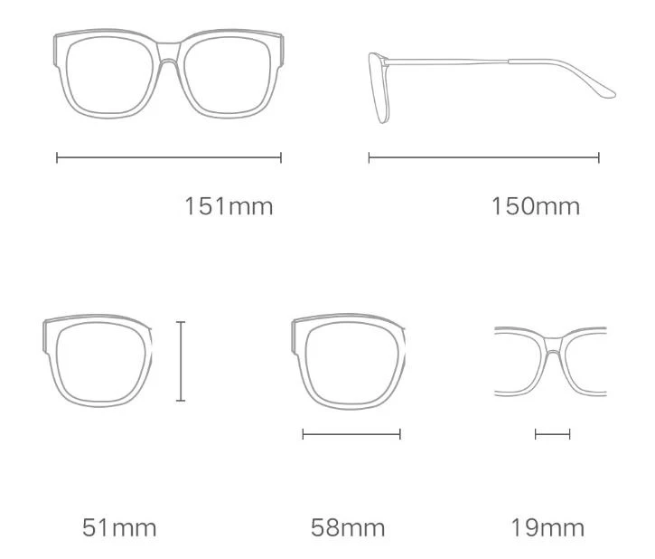 Xiaomi mijia-óculos polarizados, 23g, espelho, míope, exclusivo, sombra clara forte