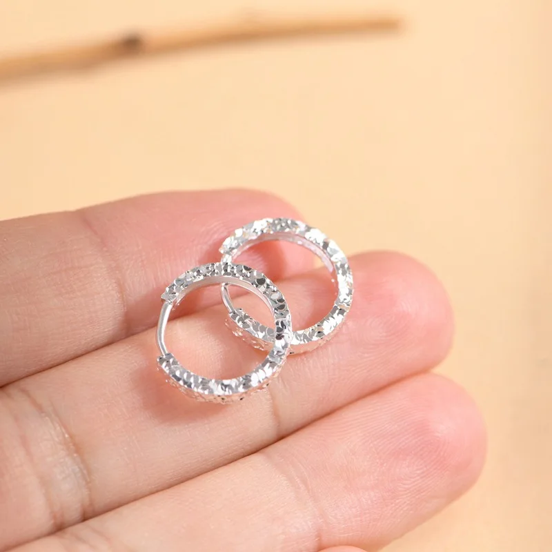 

Женские серьги-кольца из серебра 925 пробы, новые модные круглые серьги, блестящие ледяные серьги Brincos для девочек, студентов, платье, ювелирные изделия