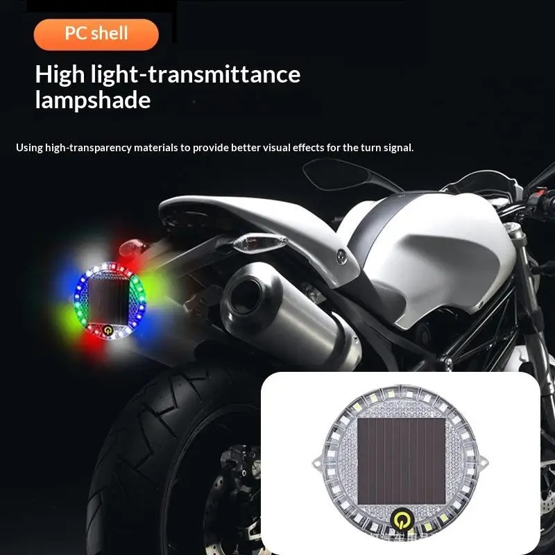 Solar Car Round Warning Light LED Flashlight Indicator: In-Night Caution Strobe Running Lamp All Vehicle