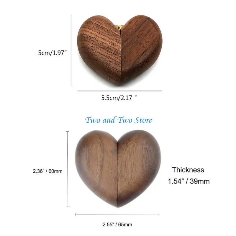 HX6F Rings Bearer Box for Display Closure Heart Shaped Rings Box