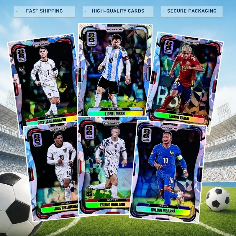 DIY Homemade High-quality Panini Football Collectible Cards Cracked Ice Cristiano Ronaldo Yamal Messi Haaland Sports Cards