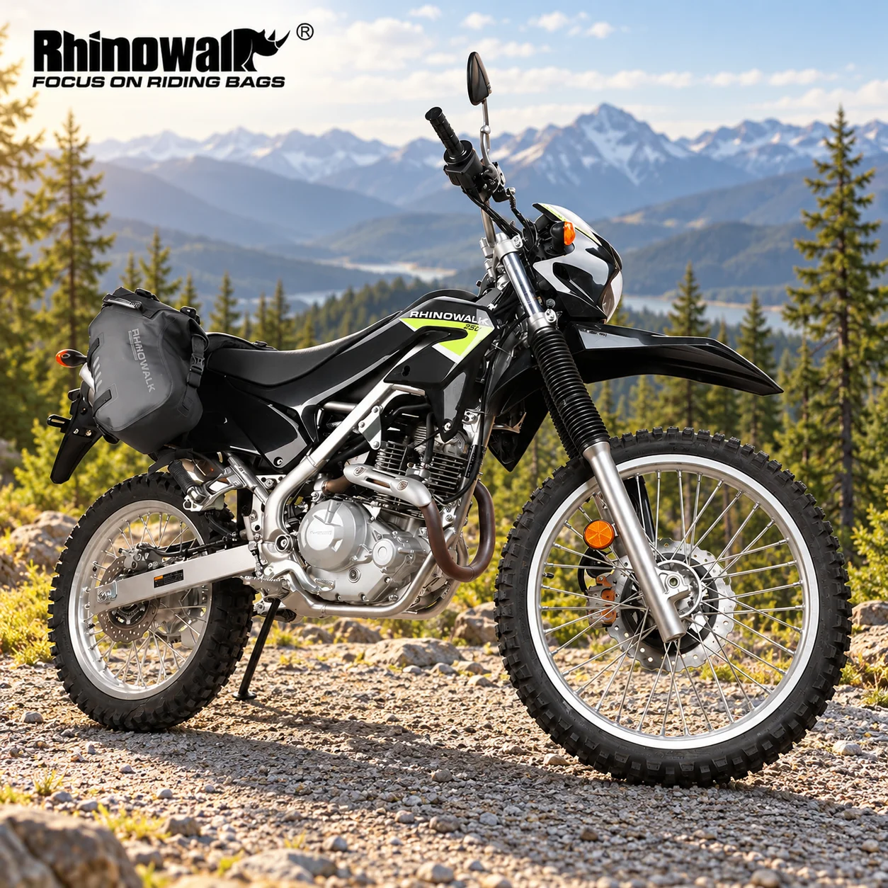 Rhinowalk Scooters Saddle Bag Waterproof 18L/28L/48L Panner Bag Fit For ADV Scooter Travel Storage Luggage 2 Pcs Set For Motor