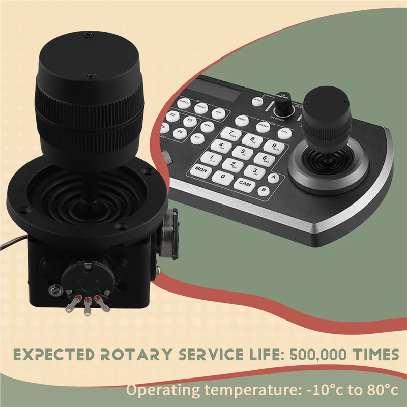 

B05C-3-осевой джойстик-потенциометр ZY-D300B-R2 5K 3D Security Yuntai Control Ball Machine Клавиатура Монитор Джойстик Черный