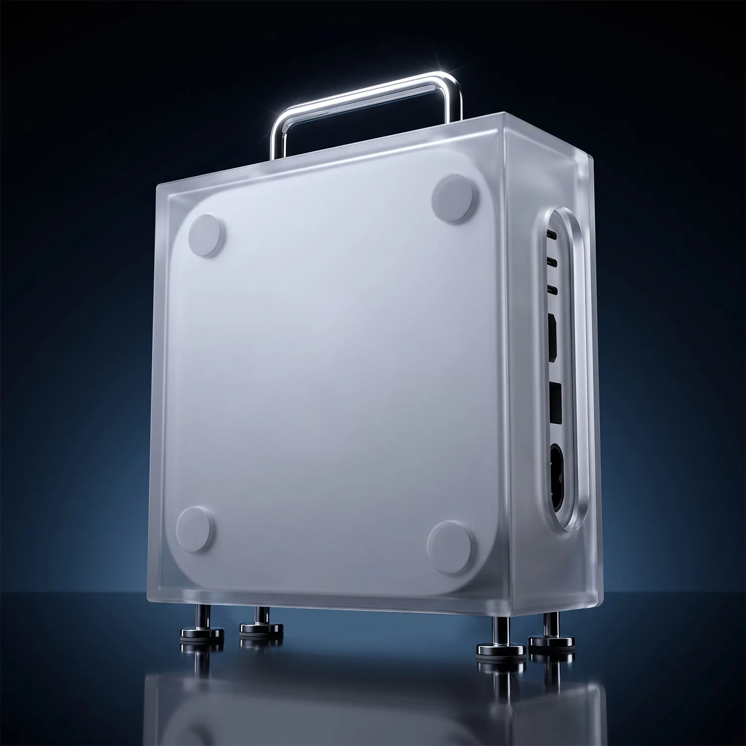 For Mac Mini M4 Retro Acrylic Case Protective Cover Anti Scratch Dustproof Full Port Access Magnetic Side Panel Cooling Feet