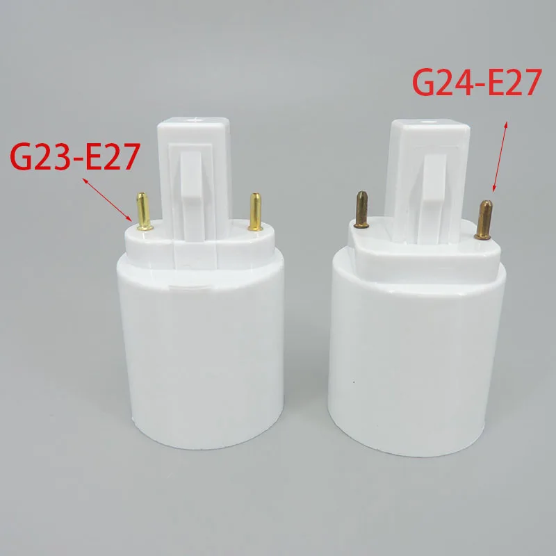 ABS LED 전원 어댑터 소켓 할로겐 CFL 라이트 램프 베이스 컨버터, AC G23 G24 ~ E27, 전구 거치대, 2 핀, 4 핀, 110V, 220V