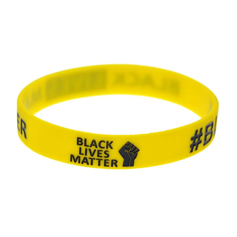 1 STÜCK/3 STÜCK Black Lives Matter Silikonkautschuk-Armband Faust BLM Armreif Erwachsene Größe 3 Farben – Detail 2