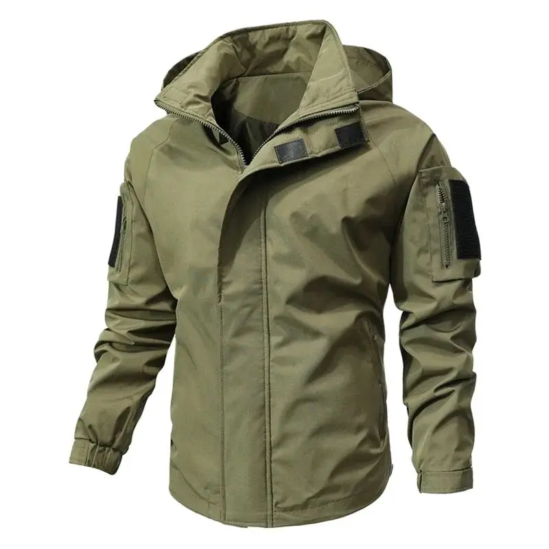 

Autumn Military Hooded Jacket Men Nylon Fast Drying Waterproof Outdoor Windbreaker Wear Resistant Hiking Outdoor Coat Male Tops