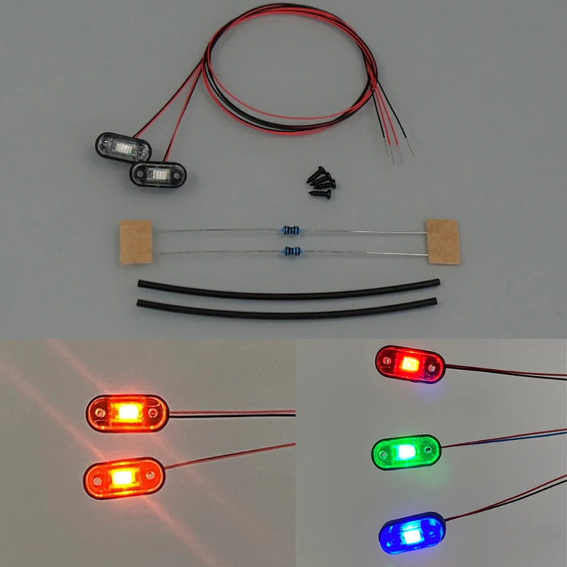 LED Markeringslichten Klaring Lamp voor 1/14 Tamiya RC Dump Truck SCANIA 770S R620 VOLVO Benz Arocs MAN TGX Auto Accessoires - afbeelding 2