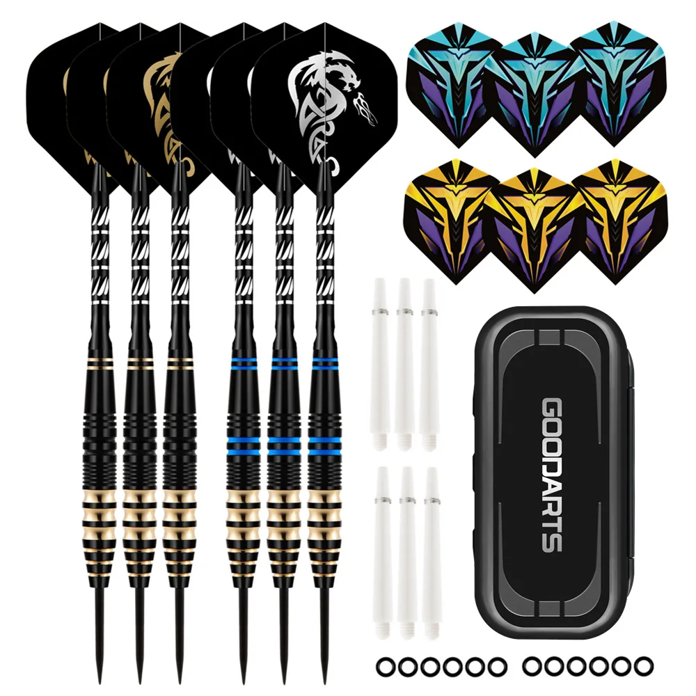 6 pieces of 23g professional hard dart with a total length of 16.5cm, steel tip, brass rod, aluminum shaft, flying dart