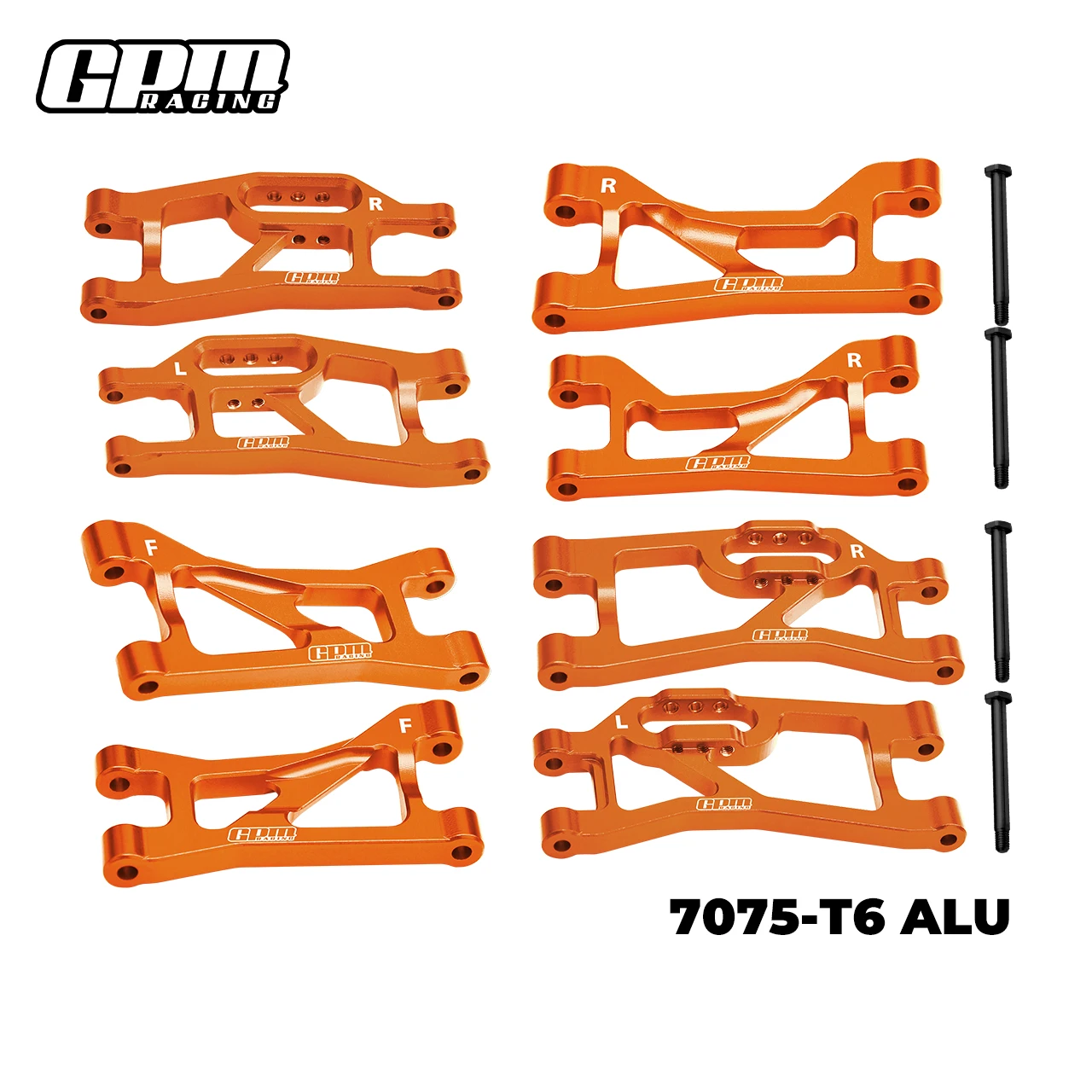 Brazos de suspensión superiores e inferiores delanteros + traseros de aleación GPM 7075 para TRAXXAS MINI MAX