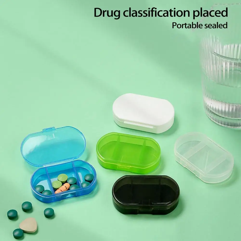 2Pcs Pill Box Visible Scratch Proof Pill Organizer Pill Storage Box Tablet Container Travel Accessories