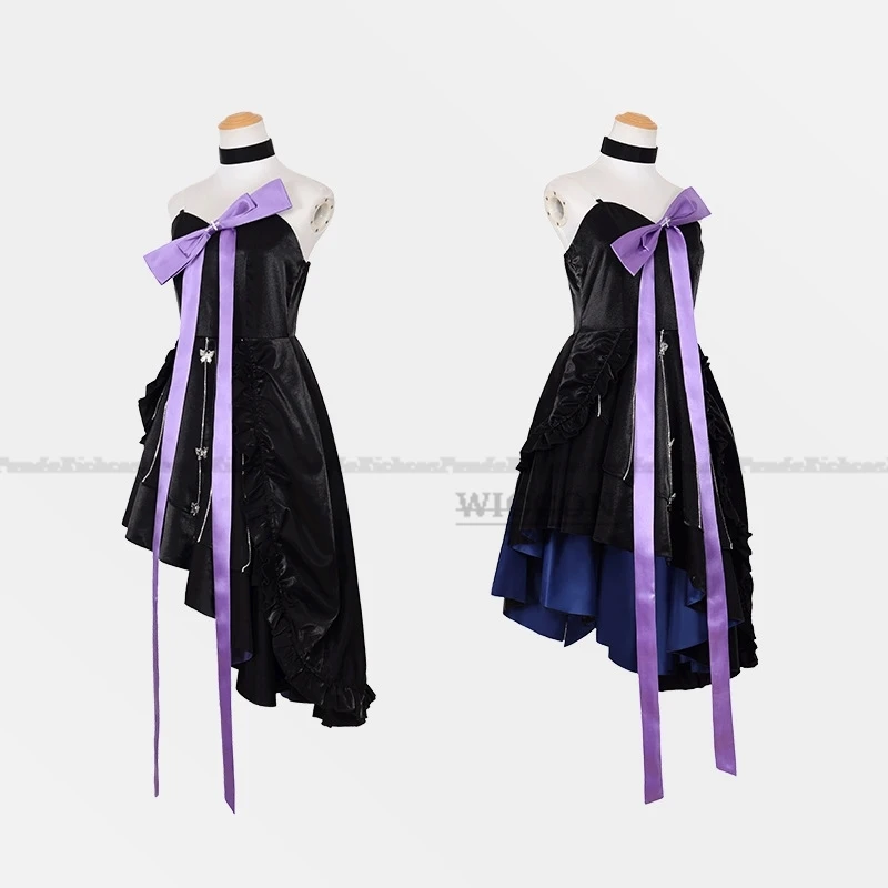 لعبة Genshin تأثير Keqing ازياء تأثيري للنساء ، زي أنيمي ، شعر مستعار ، فستان لوليتا ، أرجواني ، هالوين