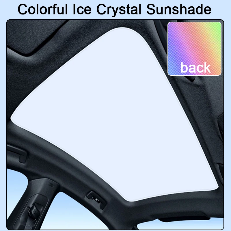 

For Porsche Taycan 2019-2022 2023 2024 Colorful Ice Crystal Car Roof Sunshade Skylight Blind Shading Windshield Sunroof Cover