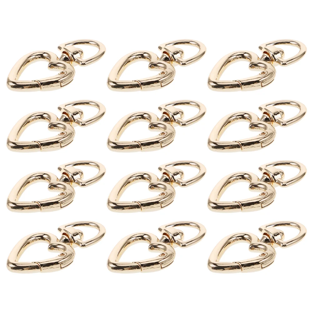 

12 шт. миниатюрных карабинов-кольца в форме сердца для рукоделия, фурнитура для сумок, брелоки, модные декоративные аксессуары