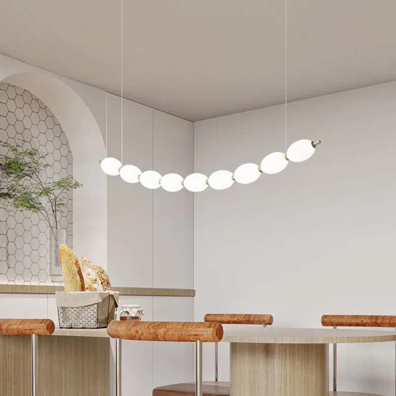 TechHPFrench Restaurant Chandelier Retro Cream Style Study Dining Table Long Necklace Pearl Bar