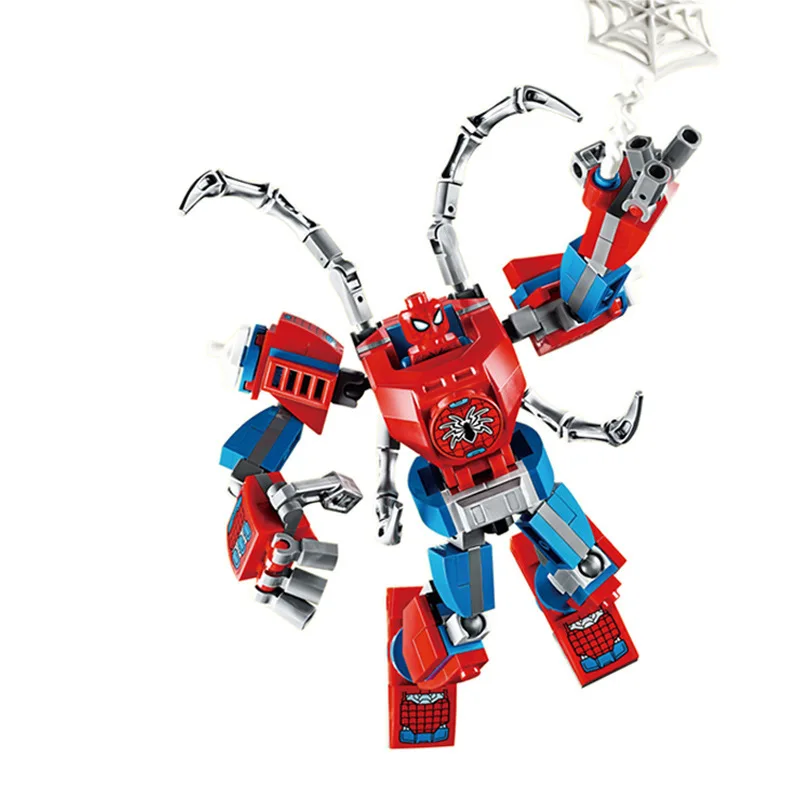 Figurki z klocków Blind Box Mini Marvel, Duży Goblin, Spiderman, Iron Man, Venom, Kapitan Hawk, Deadpool, Technic Armor, zabawki na prezent