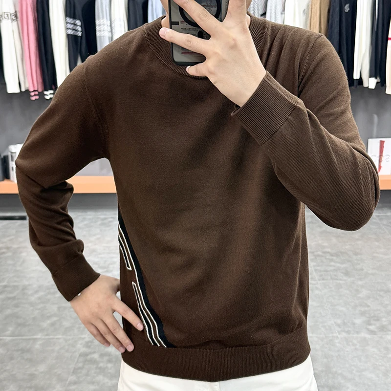 

European Version Sweater Men's Trendy Light Luxury Quality Sweater For Men Wool Blend Men Winter Sweater Brand Knitted Sweater