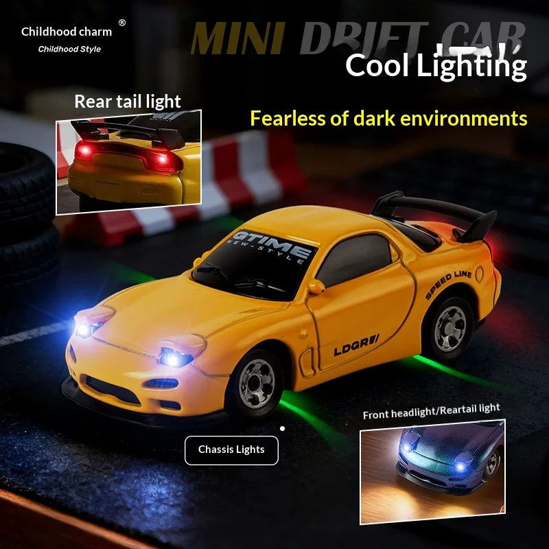 Race with Friends 1:64 2.4G RC Drift Car Gradient Purple-Green Shell Partner Competition RC Racing Toy Birthday Gift for Kids
