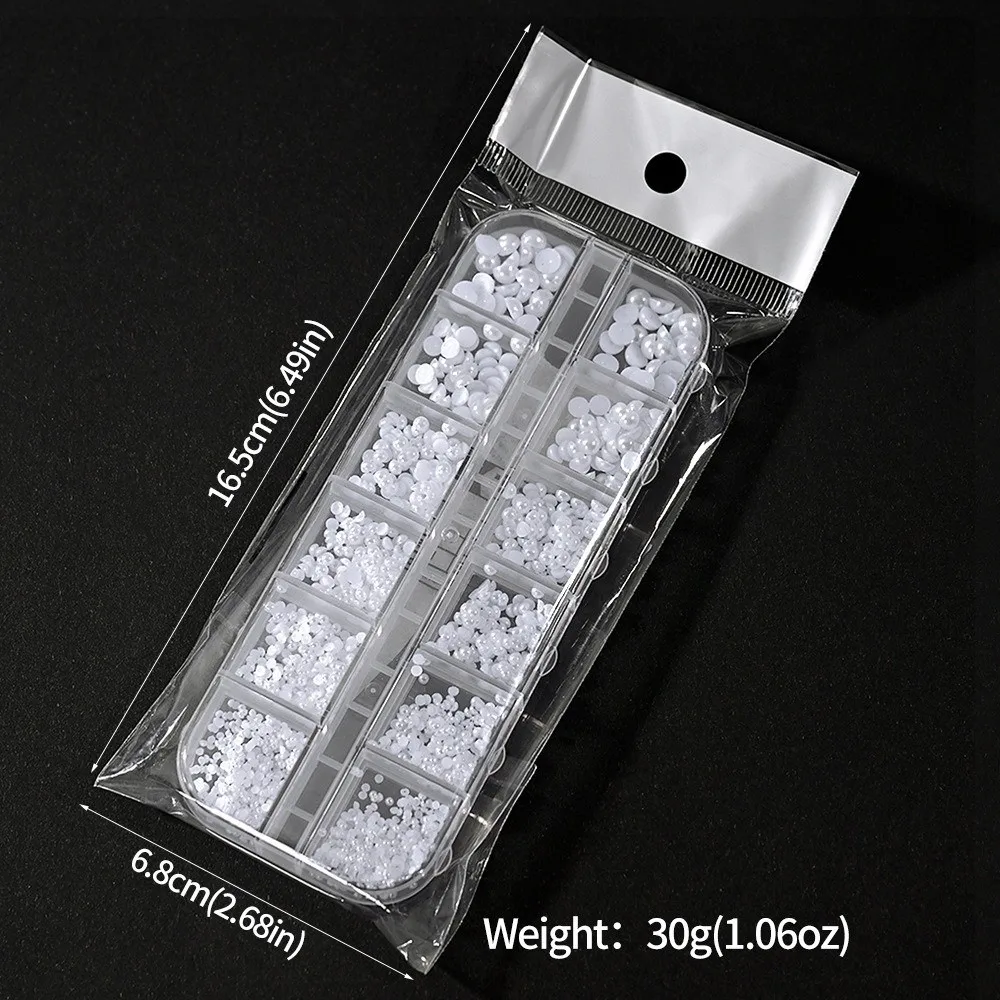 3D Nail Rhinestone Christmas Red Pearlescent Colorful Nail Charms Mixed Size Christmas Green Nail Art Rhinestones DIY Decoration