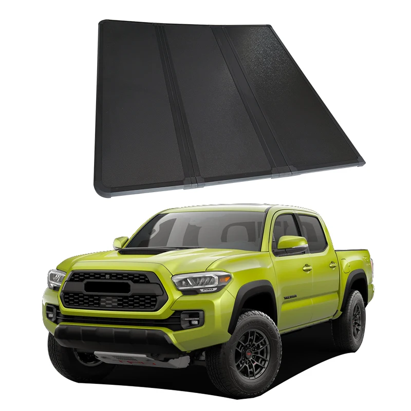 

Customized Factory High Quality Truck Bed Cover Metal Alloy Hard Tri Fold Tonneau Bed Cover for Tacoma 5Ft
