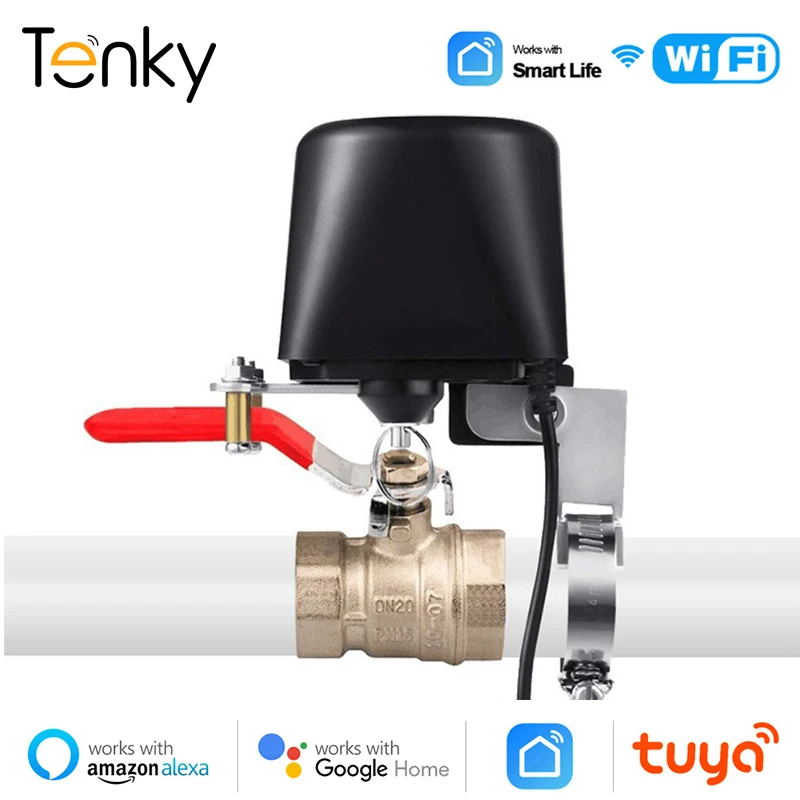 Tuya Smart WiFi Water Valve Gas Leakage Auto ON/OFF Timer Smart Home Faucet Controller Support Alexa Google Home Smart Life App