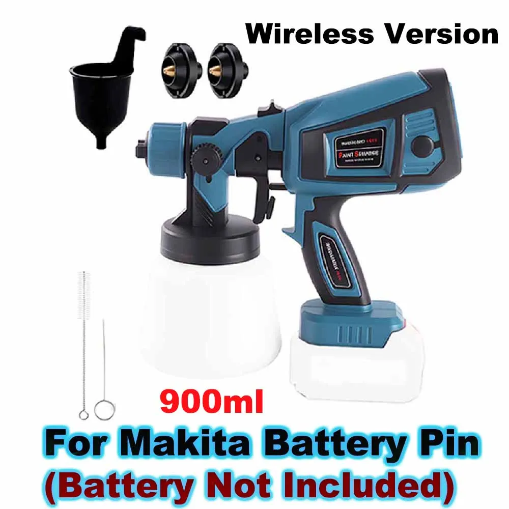 

Electric Spray Gun Powerful HVLP Paint Sprayer 0.8/1.8/2.5mm Auto Furniture Steel Coating Airbrush For Makita 18V Battery Pin