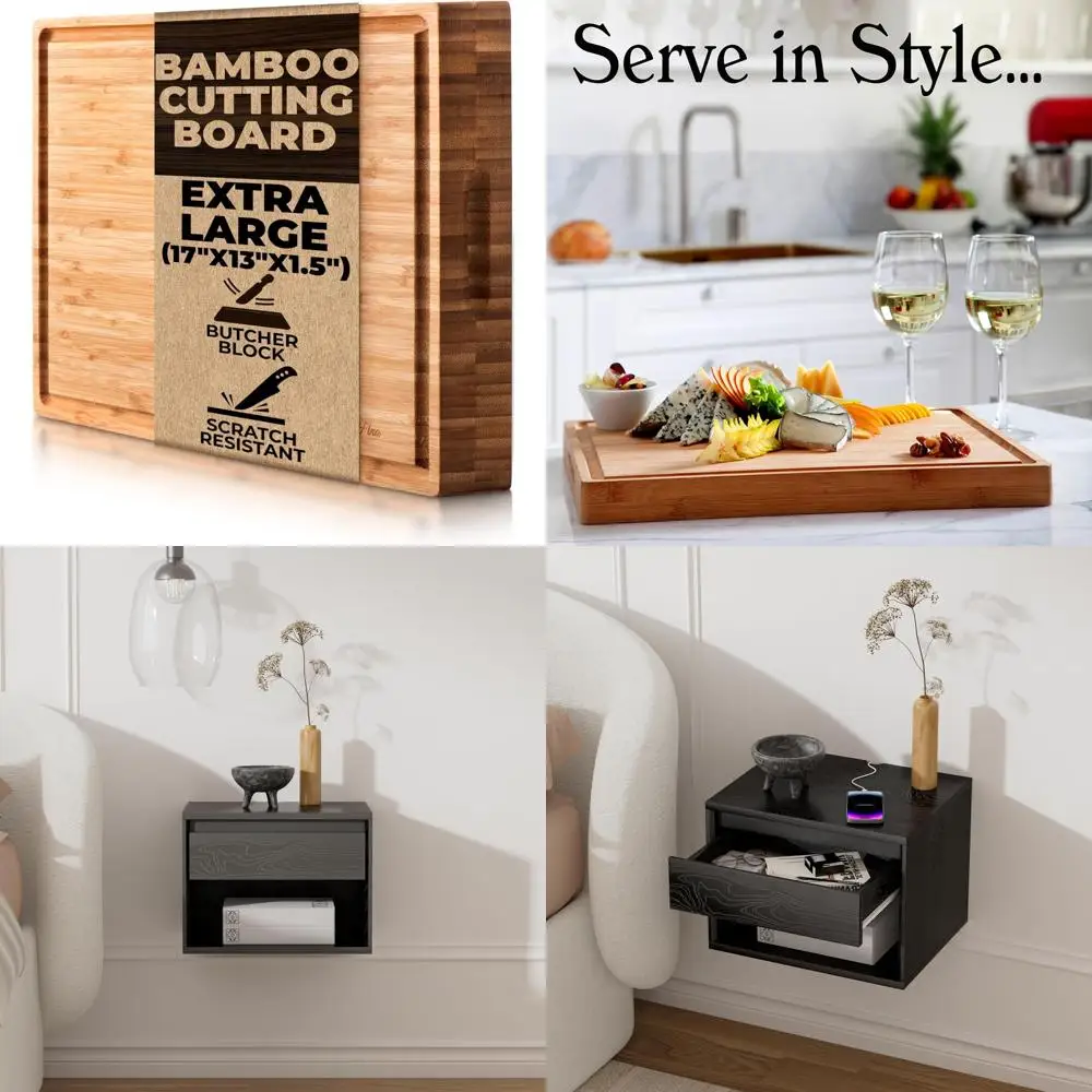 

Разделочная доска из органического бамбука премиум-класса с канавкой для сока — 17x13x1,5 дюйма — большой, прочный, профессиональный кухонный инструмент для мяса a