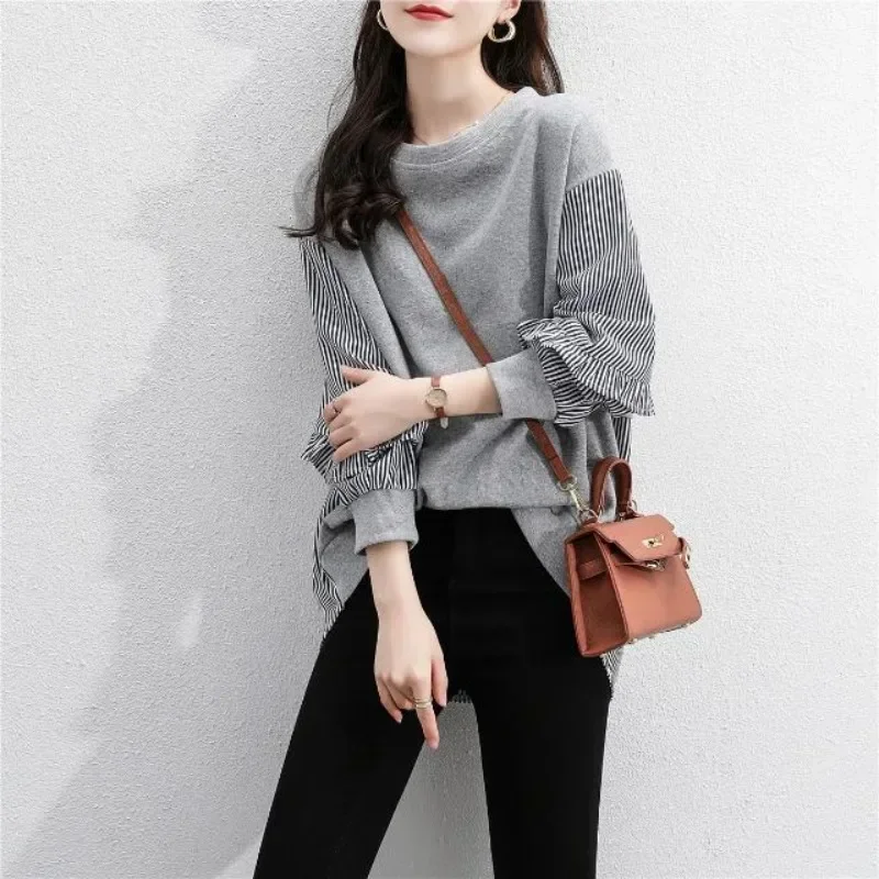 Baggy Female Top Loose New In Korean Fashion Pullovers 90s Vintage Xxl 2000s Sweat-shirt Nice Color Basic M Women's Sweatshirts