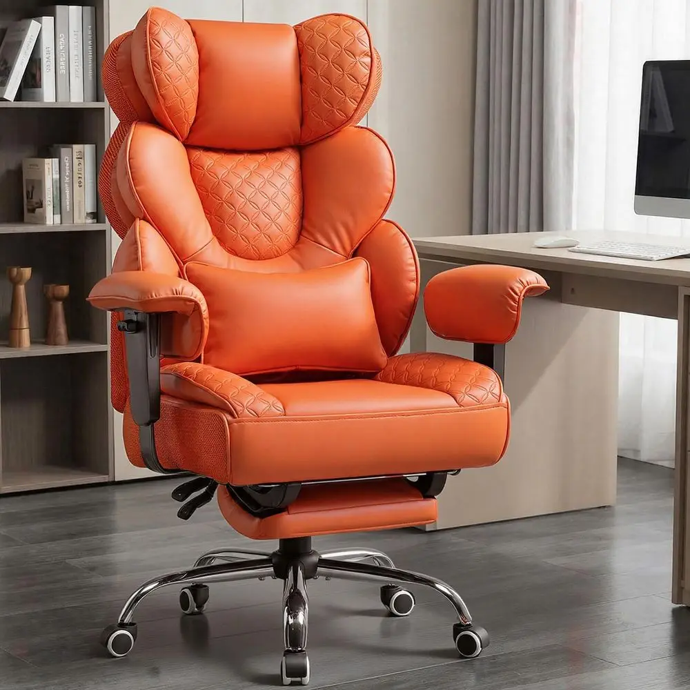 

Big and Tall Oice Chair with Upgrade ootrest, Heavy Duty Gaming Chair High Back Executive Chair with Spring Lumbar Support or Lo