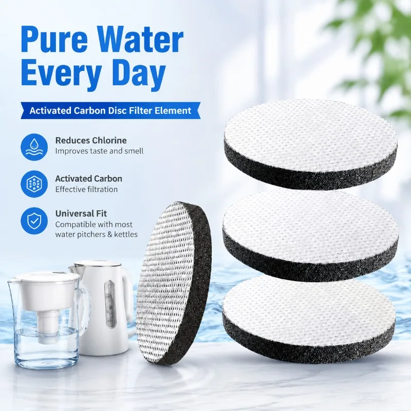KBMDCZ31 Micro‑Disc Activated‑Carbon Filter Sheet Universal Replacement Accessory Fits Multiple Water‑Filter‑Pitcher Models