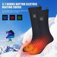 Electric Heated Socks Battery Powered Electric Heating Socks 1/3 Gear Cold-Proof Skiing Sock Anti Slip for Outdoor Skiing Hiking