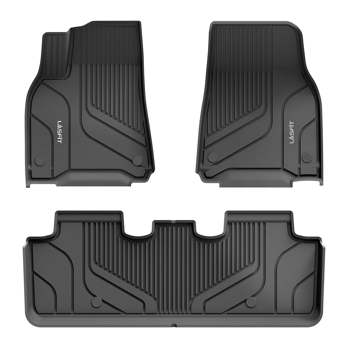 LASFIT Floor Mats Fit for Tesla Model Y 2020-2025 5 Seats, Only For Revised Mount, Not fit 7 Seats, Not Fit 2020 Original Mount