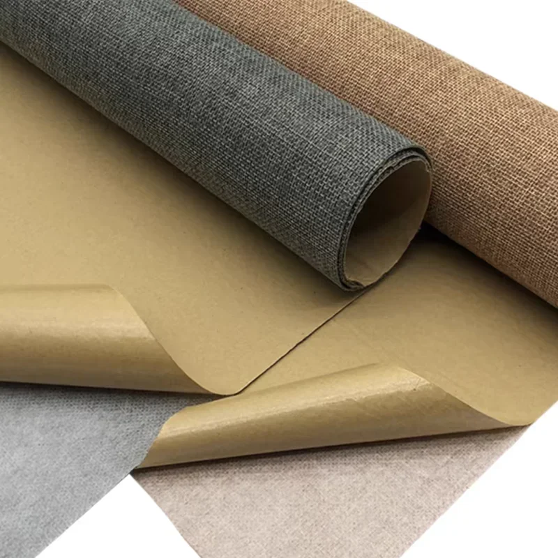 Self-Adhesive Linen Fabric Durable Fabric Repair Patch for Furniture Sofa Car Seat Office Chair Box Handicraft Indoor Decoration