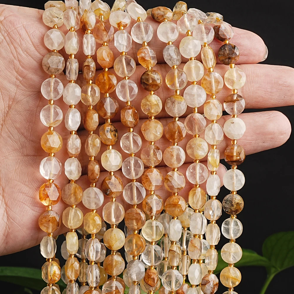 7-8 مللي متر Moonstone Morganite Iolite الأوجه الخرز المستديرة لصنع المجوهرات قلادة سوار DIY بها بنفسك الأحجار الكريمة فضفاض الخرز #4