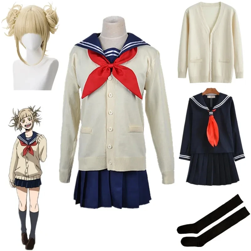 Anime My Hero Academia Boku No Hero Academia Costume Cosplay Himiko Toga JK uniforme maglione cappotto denti Halloween Cosplay