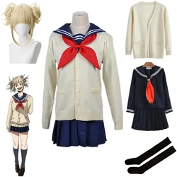 Anime My Hero Academia Boku No Hero Academia Cosplay Costume Himiko Toga JK Uniform Sweater Coat Teeth Halloween Cosplay