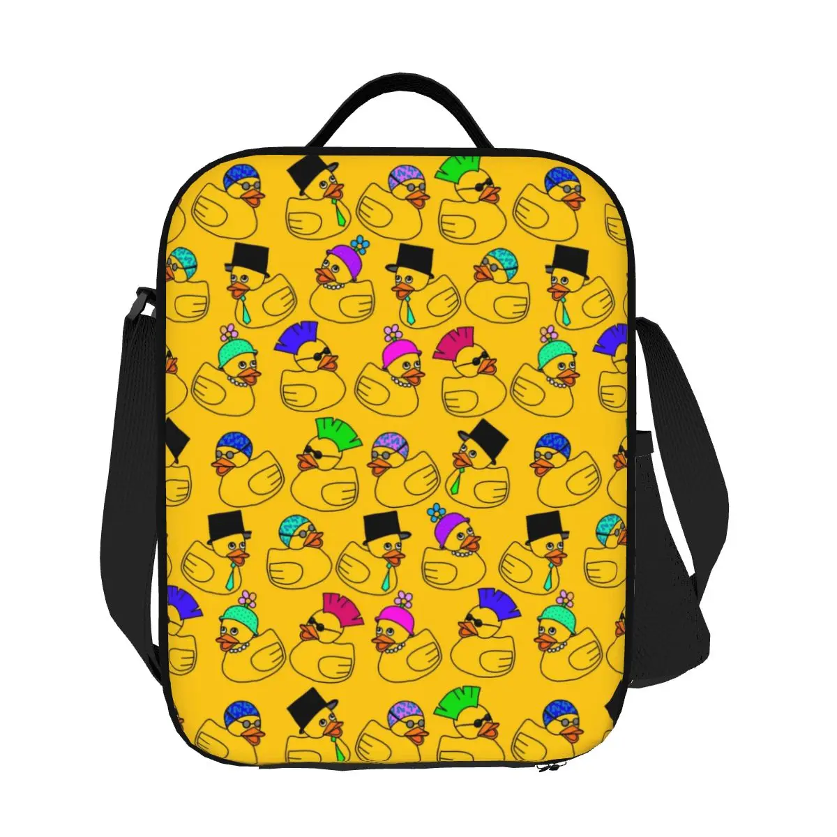 

Custom Rubber Ducky Insulated Lunch Tote Bag for Women Cartoon Animal Pets Resuable Cooler Thermal Food Bento Box Camping Travel