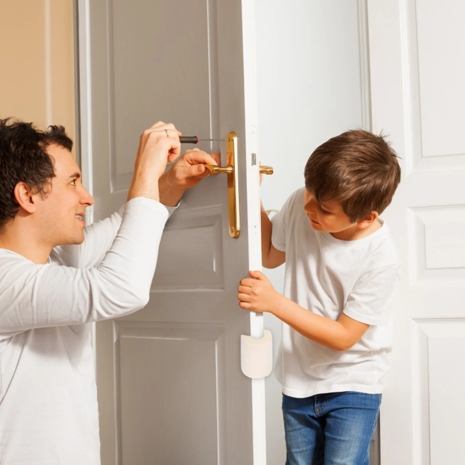 

2pcs Anti-Pinch Door Stoppers Soft Finger Protector Safety Door Holder Seamless Edge Clamp For Home Use Cylindrical Stopper