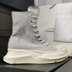 Men Vintage High Top Canvas Shoes Women Casual Fashion Breathable Platform Lace Up Sneakers Shoes Men's Large Size Trend Shoes