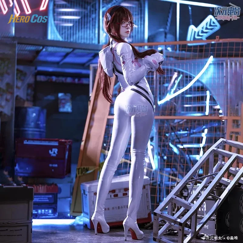 

EVA Mari Makinami Illustrious Cosplay Costume Leather Jumpsuit Sexy Bodysuit Anime Party Uniform Hallowen Play Role Clothes